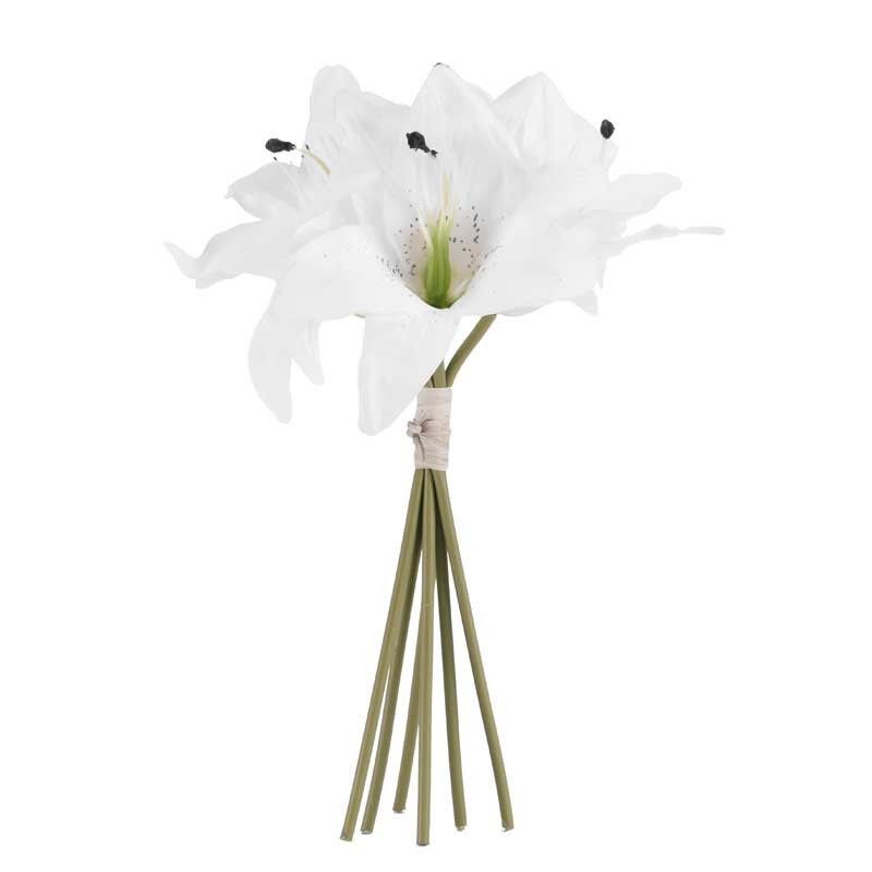 Artificial - Lily Bouquet- White