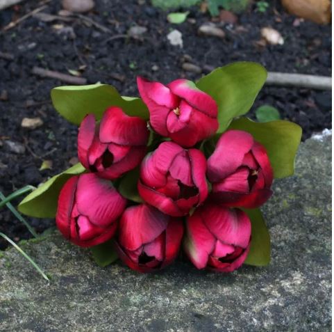 Artificial - Tulip Bunch - Red